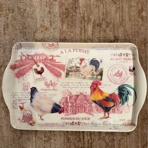 Home Essentials Rooster Tray, Melamine, Farmhouse Design by Dora Papis